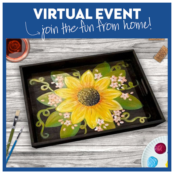 Sunflower Wood Serving Tray